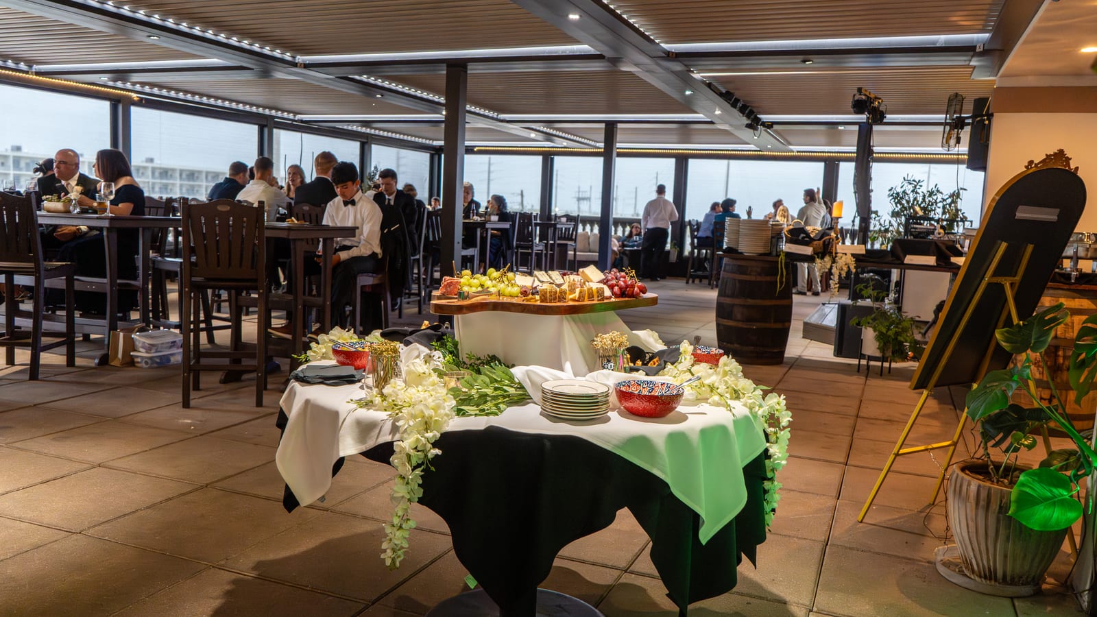 Full catering spread for a private event at La Cocina at The Cellar Upstairs