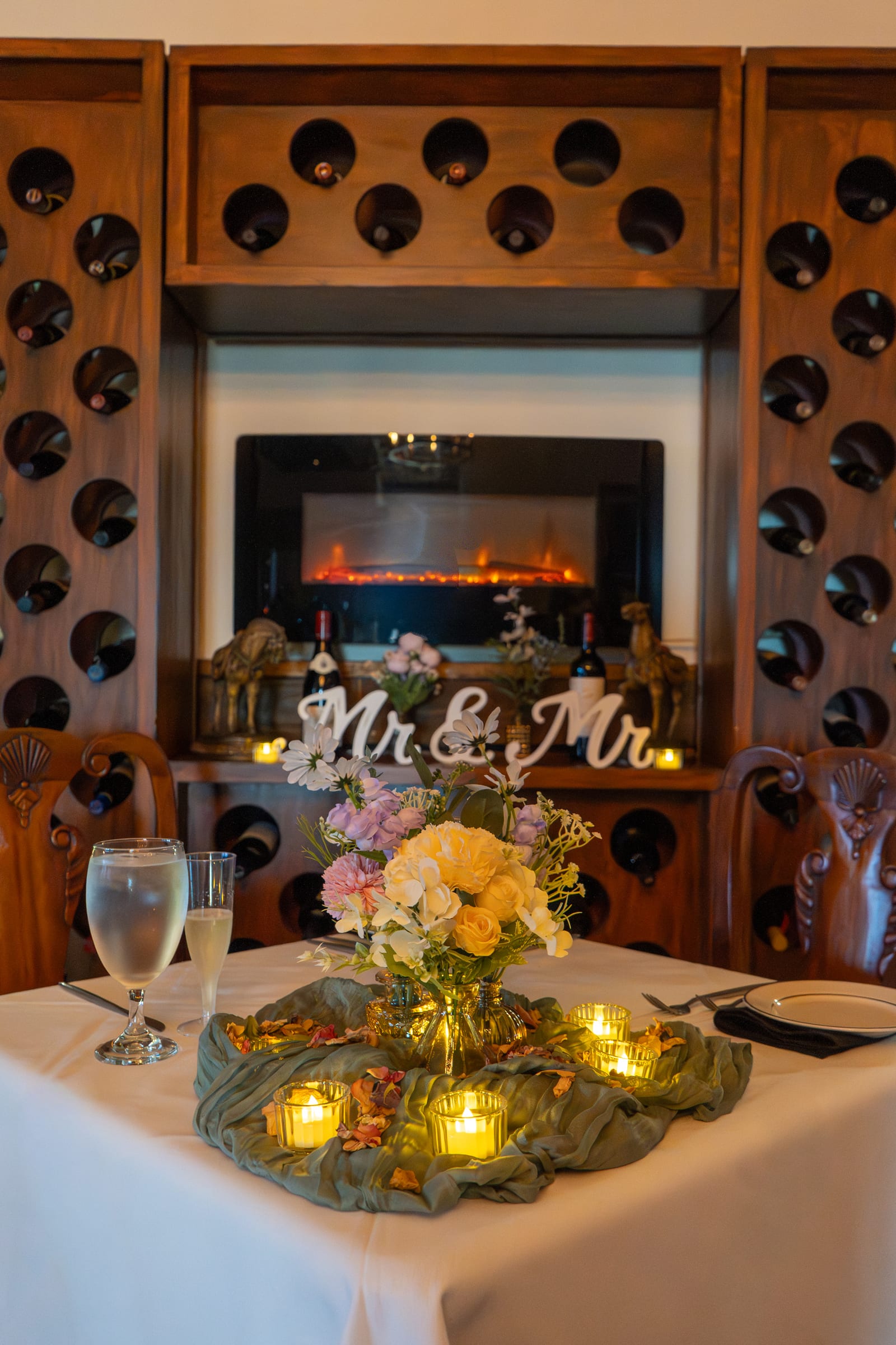 A cozy dining booth at La Cocina at The Cellar Upstairs