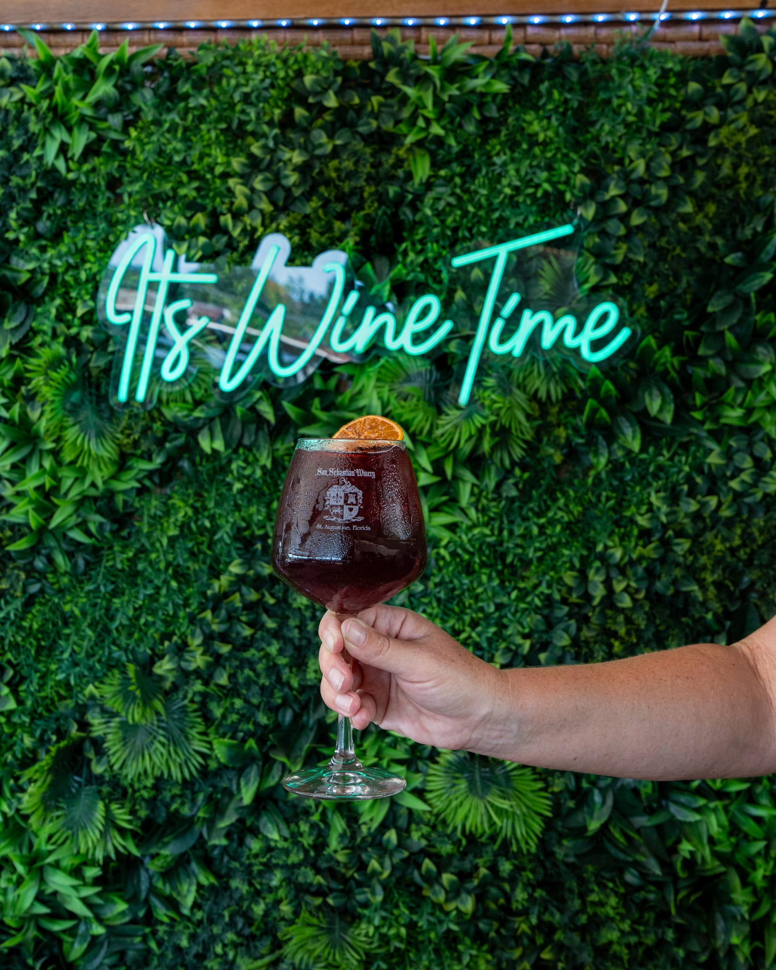 It's Wine Time neon at La Cocina at The Cellar Upstairs